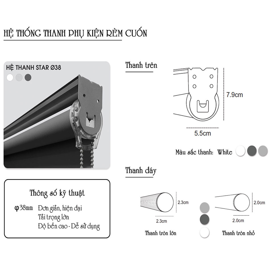 Rèm cuốn văn phòng giá rẻ hãng Fivestar mã RCW007 - Hình ảnh 6