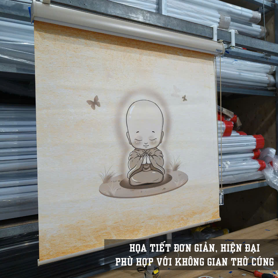 Rèm che ban thờ in họa tiết hoa sen che ban thờ – RCBT81 - Hình ảnh 4