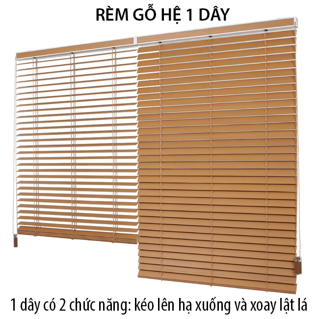 Rèm nhựa giả gỗ bản 5cm hệ 1 dây mã SPVC3005 - Hình ảnh 4