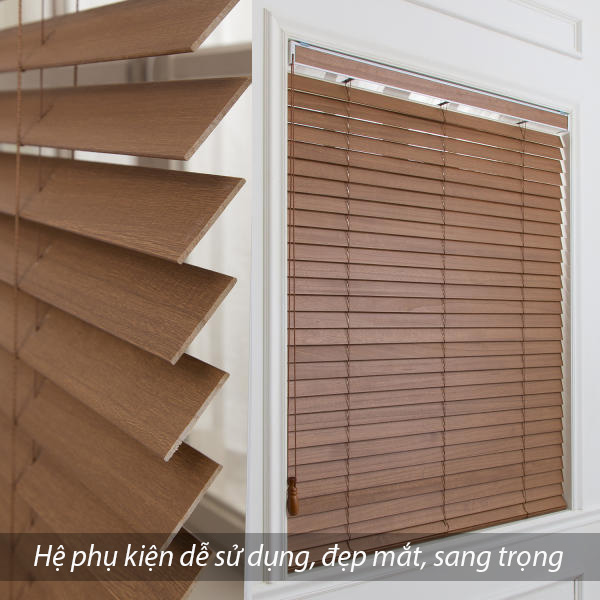 Rèm nhựa giả gỗ bản 5cm hệ 1 dây mã SPVC3005 - Hình ảnh 3