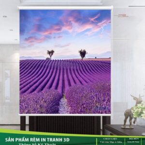 Rèm cuốn in tranh – chủ đề hoa Lanvender- mã TP4264